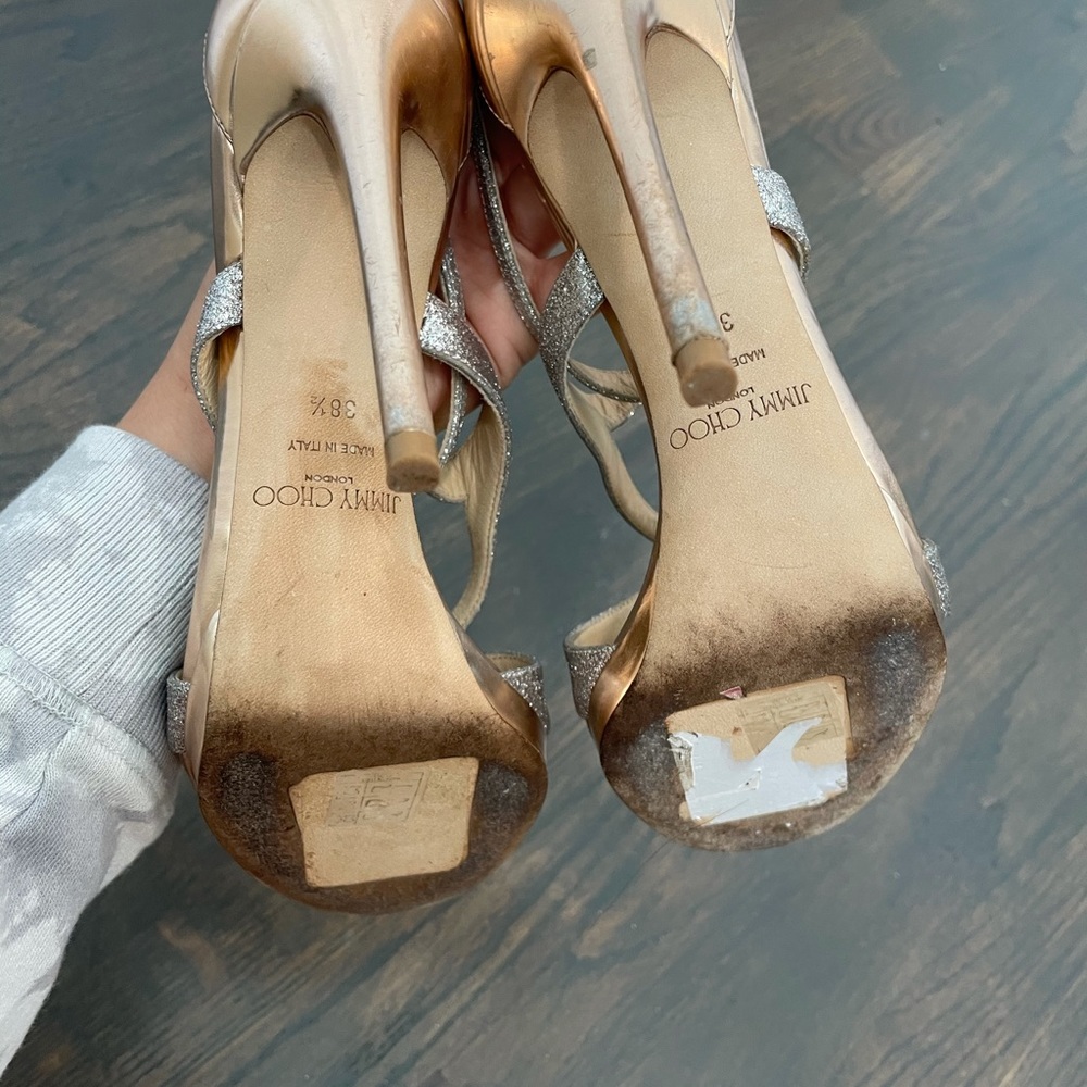JIMMY CHOO
Marianne Strappy Crisscross Sandal, Gold - Picture 10 of 13